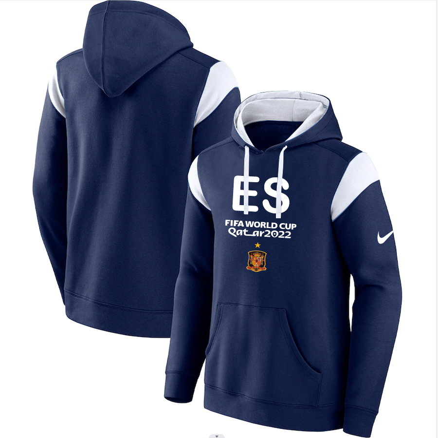 Men's Spain Navy 2022 FIFA World Cup Soccer Hoodie Men's Spain Navy 2022 FIFA World Cup Soccer Hoodie